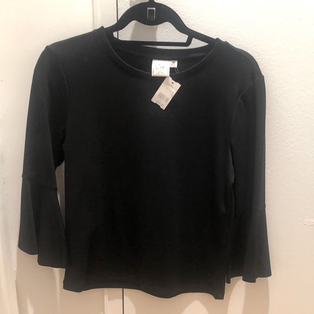 Long sleeve black top, NEW, never worn